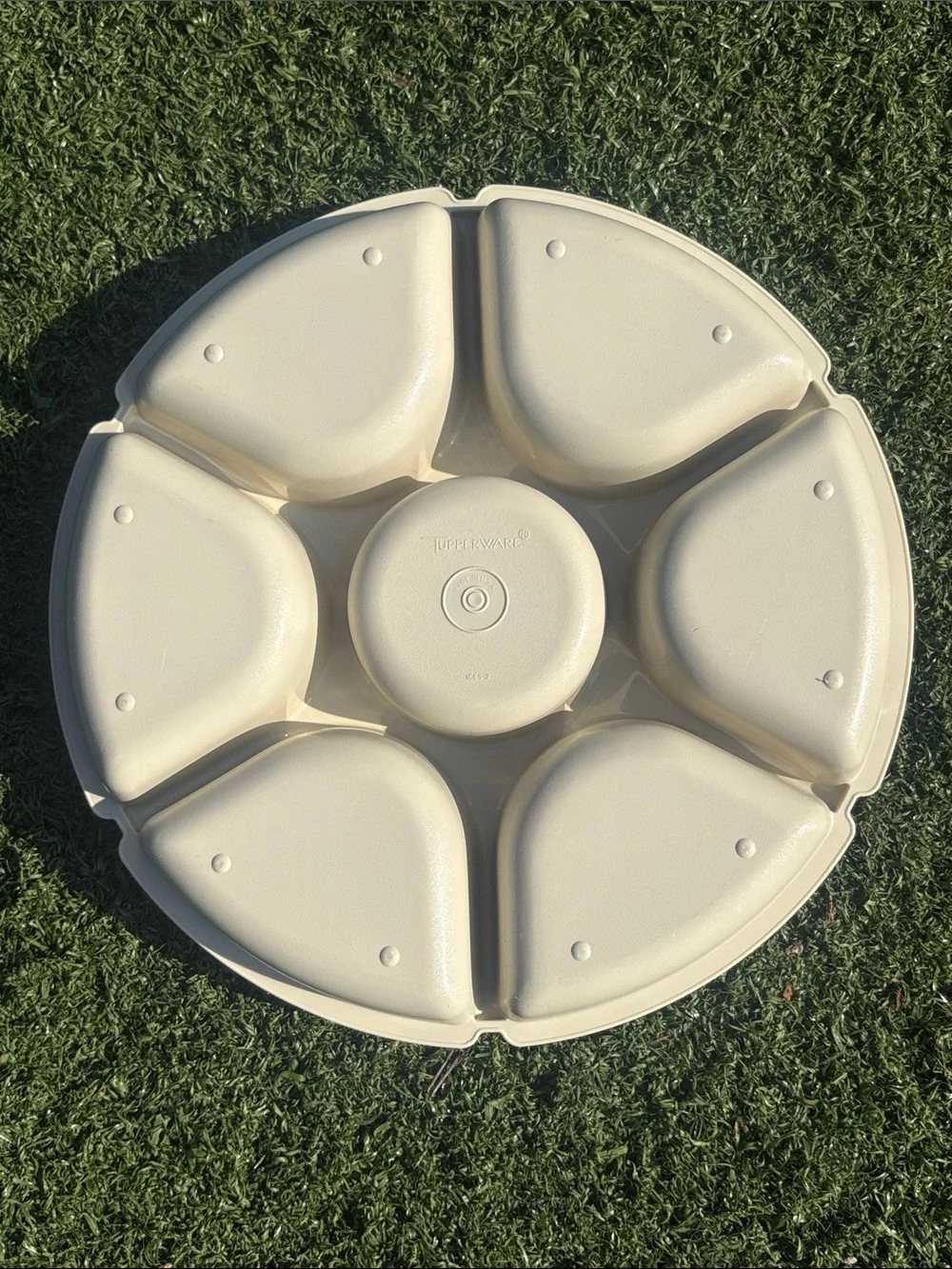 Vintage Tupperware Large Round Divided Party Serving Tray Dish